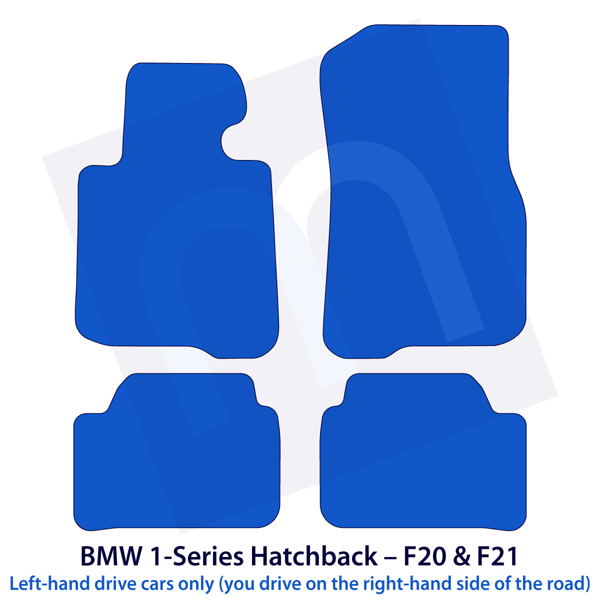 BMW 1-Series Hatchback Velour Floor Mats 2011-2019 – F20 F21 – 1 Logo
