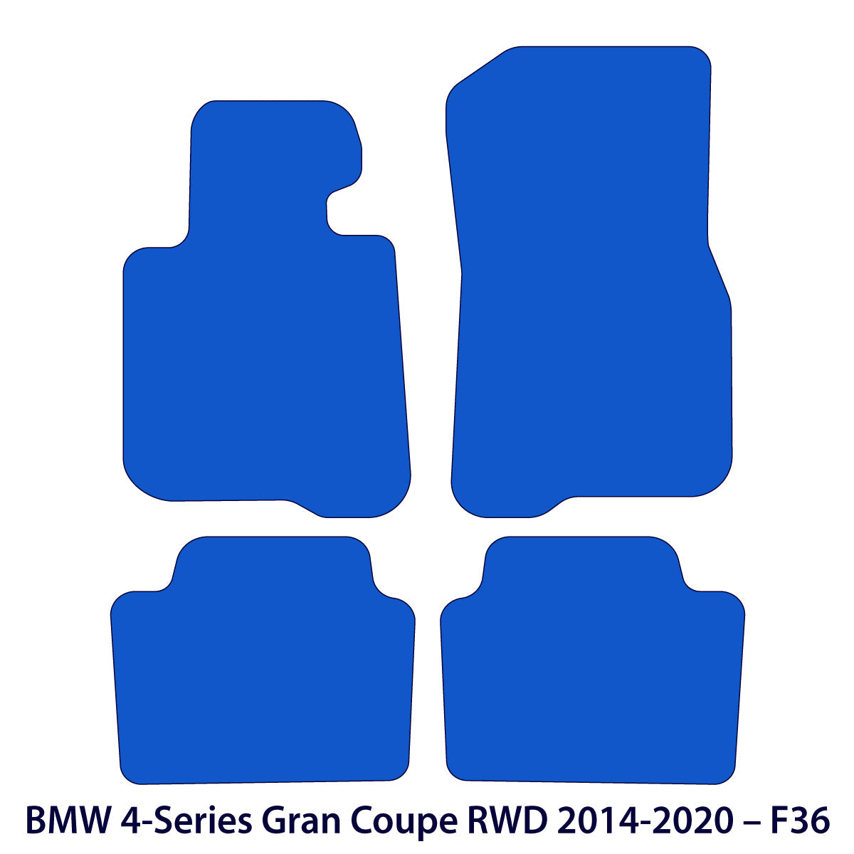 BMW 4-Series Gran Coupe RWD Velour Floor Mats 2014-2021 – F36 – 4 Logo
