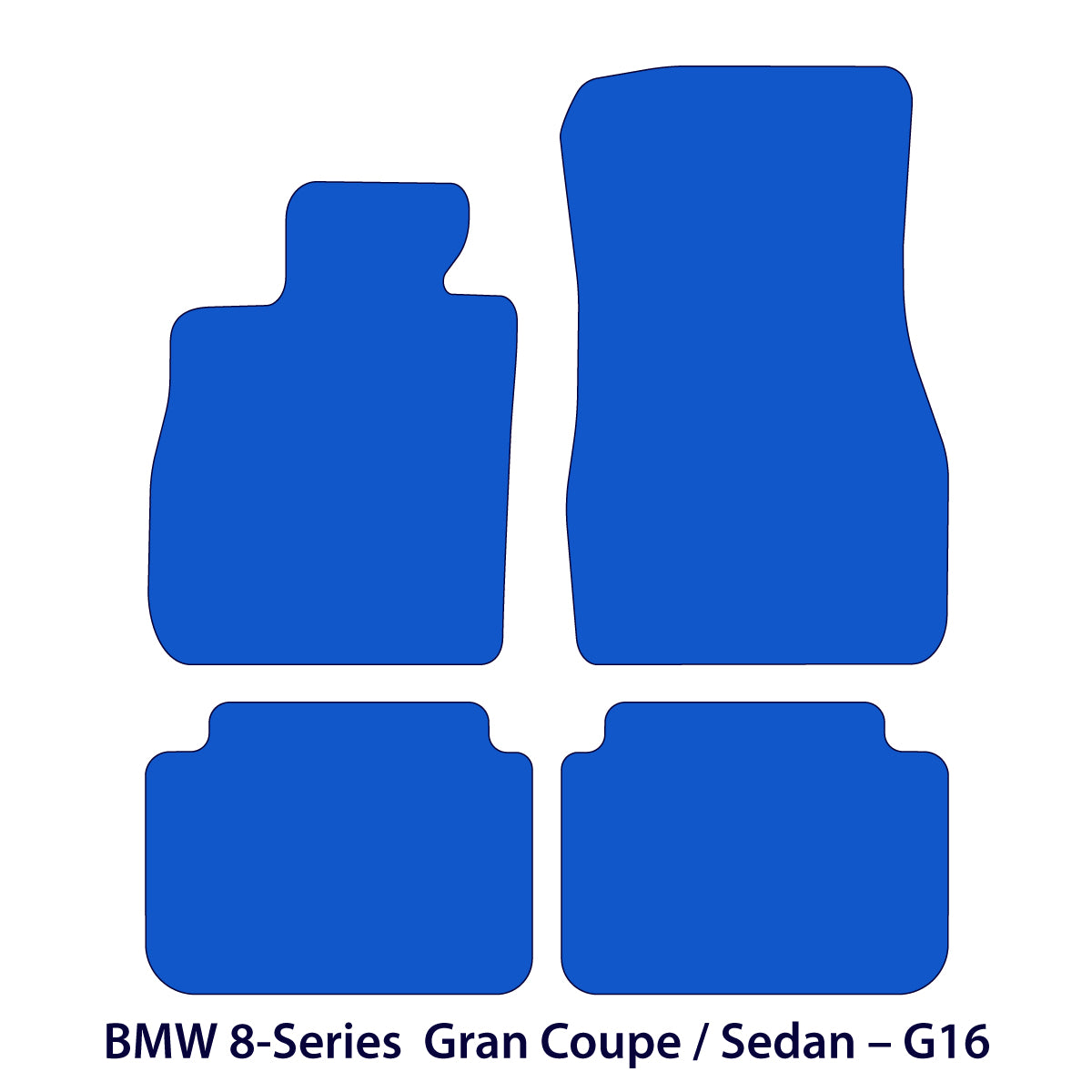 BMW 8-Series Gran Coupé Velour Floor Mats 2019-2026 – Sedan G16, F93 – Black