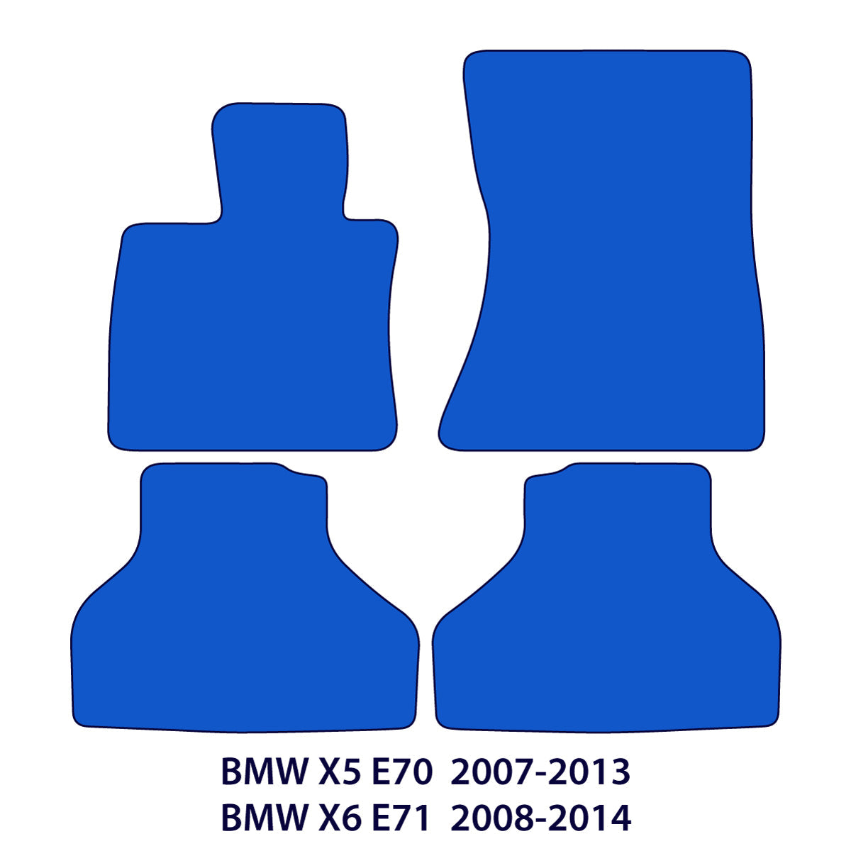 BMW X5 2007-2013 & X6 2008-2014 Velours Fußmatten – E70 & E71 – Schwarz Exklusiv