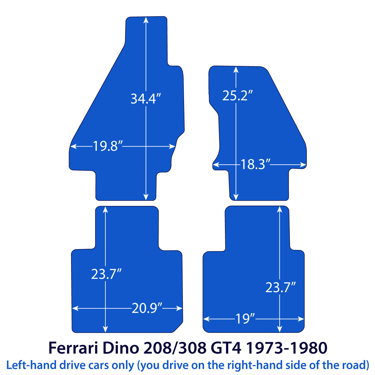 Dywaniki welurowe do Ferrari Dino 208/308 GT4 1973-1980 – Beżowe