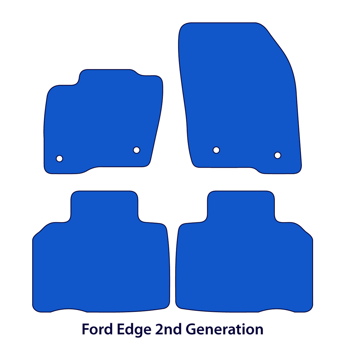 Ford Edge Floor Mats - Second Generation - Silver Stitching