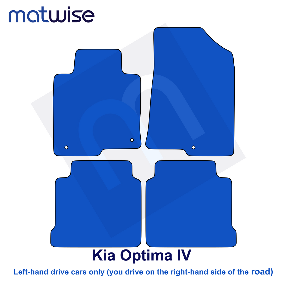 Kia Optima IV 2015–2020 – technical floor mat layout for left-hand-drive vehicles | MATWISE