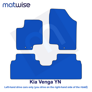 Kia Venga YN 2010–2019 – technical floor mat layout for left-hand-drive vehicles | MATWISE