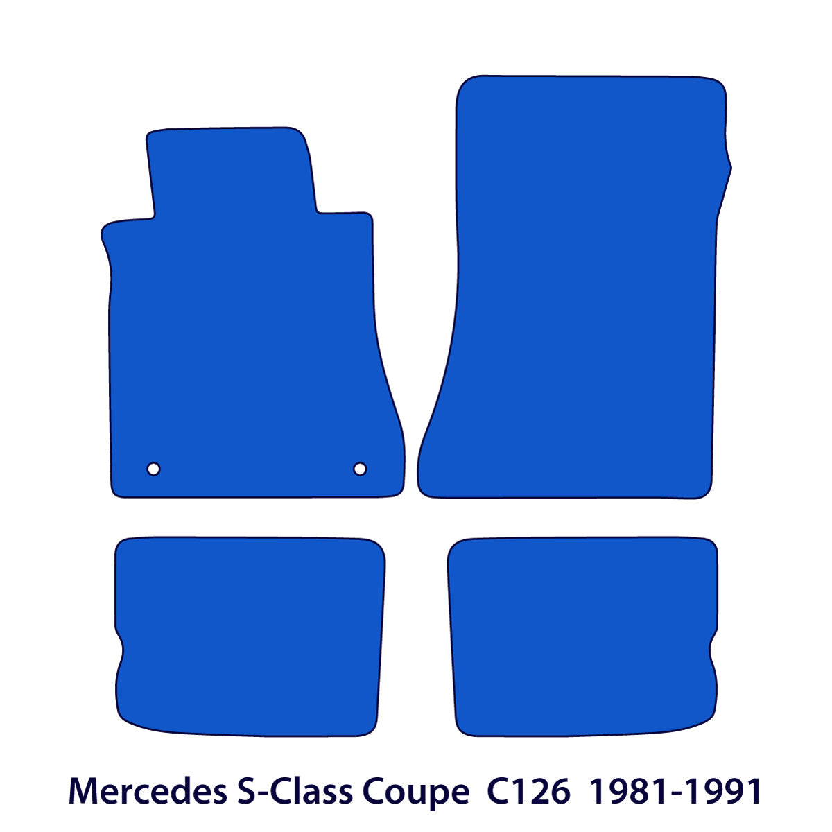Mercedes S-Class Coupé Velour Floor Mats 1980-1991 – C126 – Black