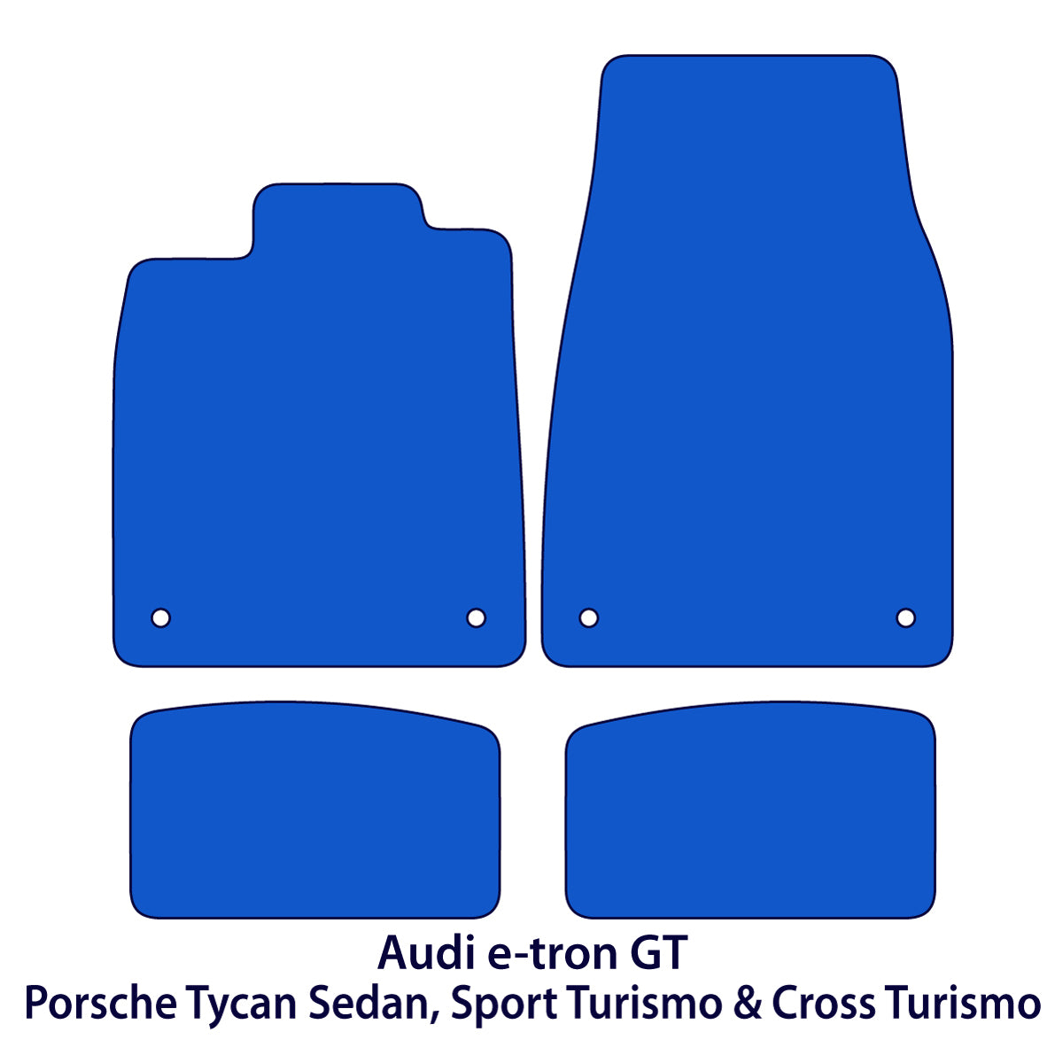 Audi e-tron GT 2020-2025 & Porsche Taycan 2019-2026  Velour Floor Mats – Black